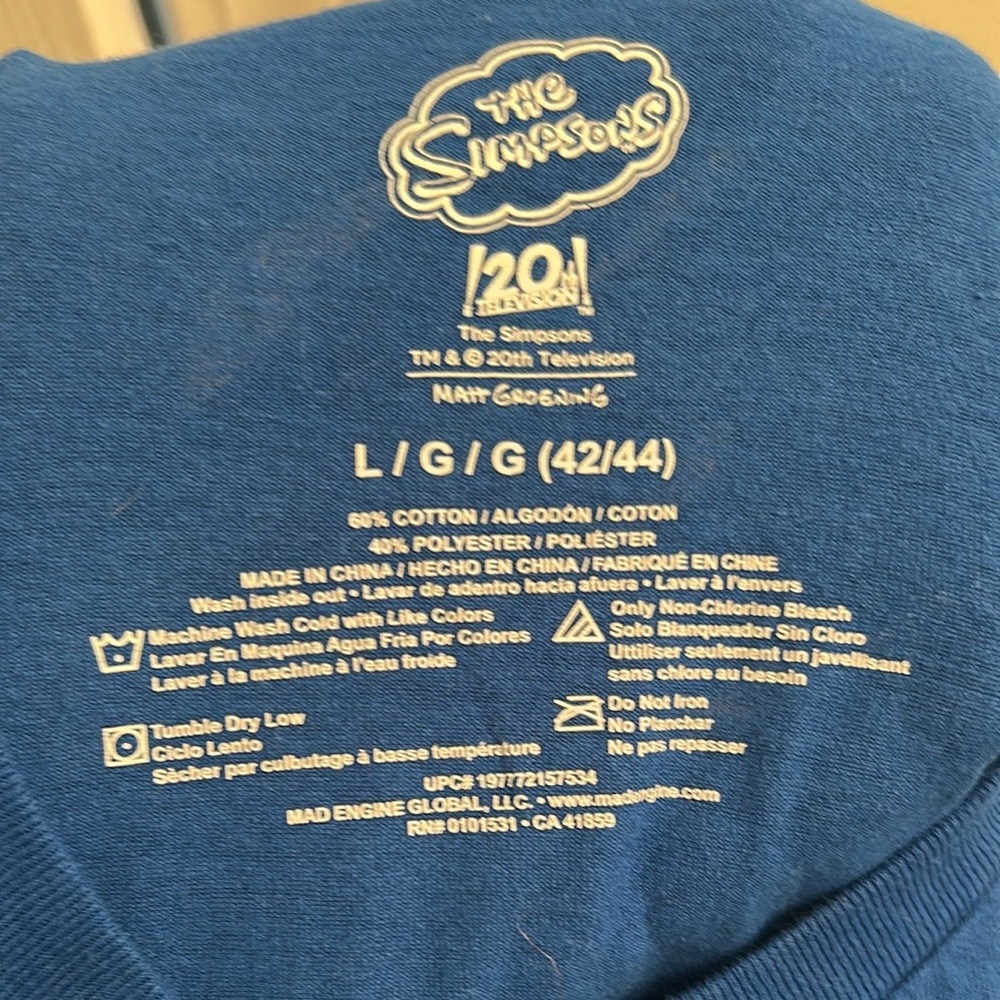Simpsons 4th of July Homer Simpson Holding Sparklers T-shirt Sz Large (42/44) - Picture 3 of 3